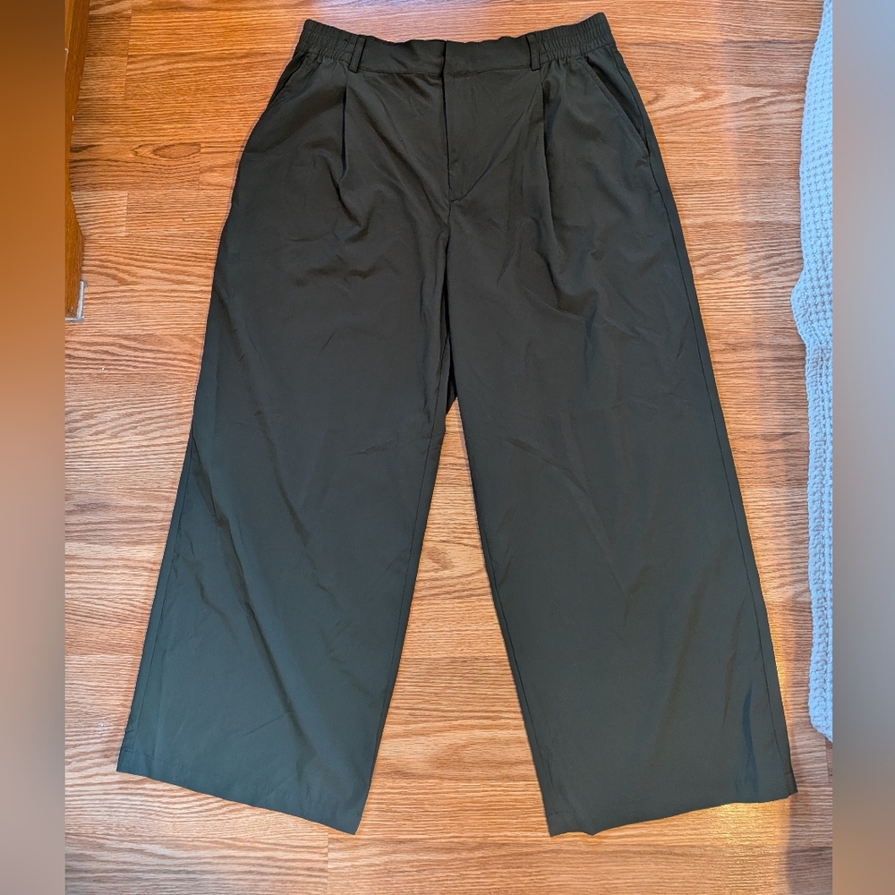 Gap Fit Trousers Size Large PETITE Army Green